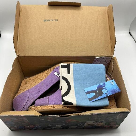Toms Purple Orchid Wedge Hemp Sandals Sz 9.5 Open Toe - Picture 10 of 12